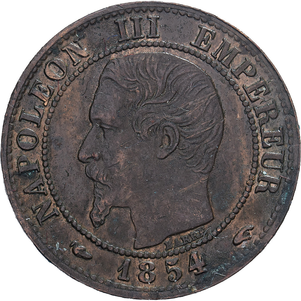 France, Napoleon III, 1 Centime, 1854, Paris, Bronze, EF(40-45), Gadoury:86