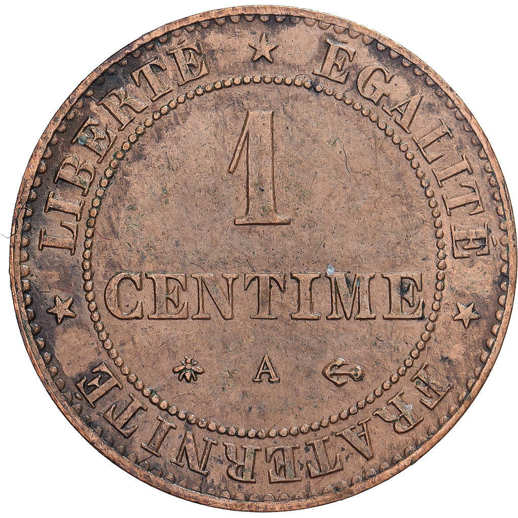 Francia, 1 Centime, Cérès, 1875, Paris, Bronce, EBC, Gadoury:88