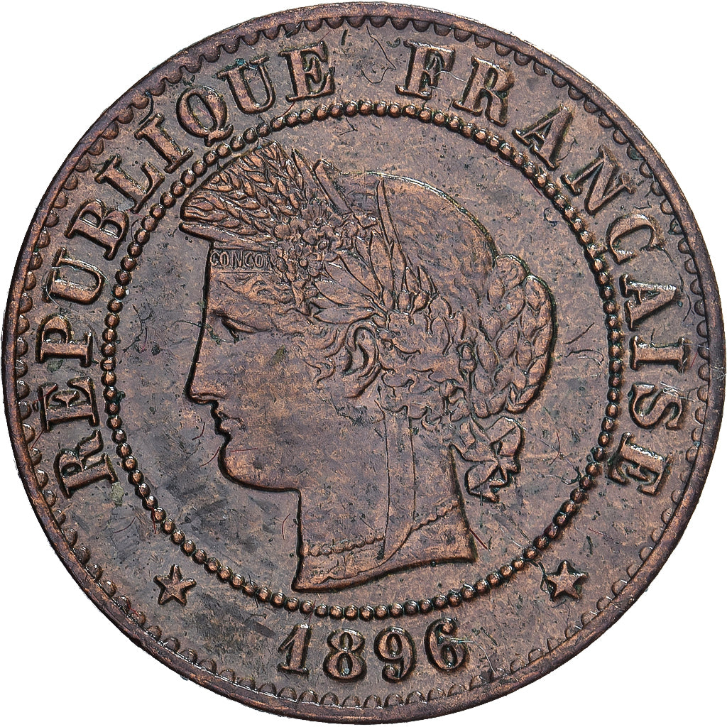 Francja, 1 Centime, Cérès, 1896, Paris, Brązowy, AU(55-58), Gadoury:88