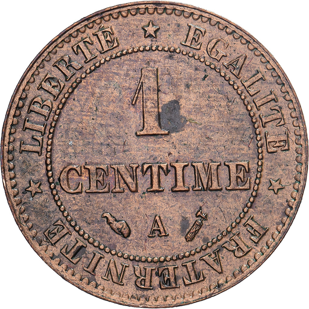 Francja, 1 Centime, Cérès, 1896, Paris, Brązowy, AU(55-58), Gadoury:88
