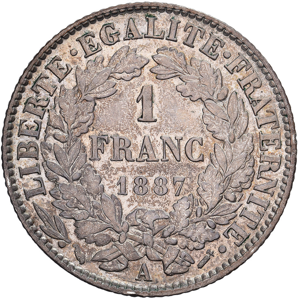 Francia, 1 Franc, Cérès, 1887, Paris, Plata, EBC, Gadoury:465a