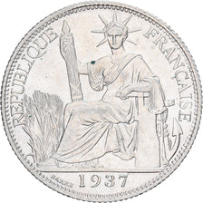 French Indochina, 20 Centièmes, 1937, Paris, Silver, MS(63), KM:17.2
