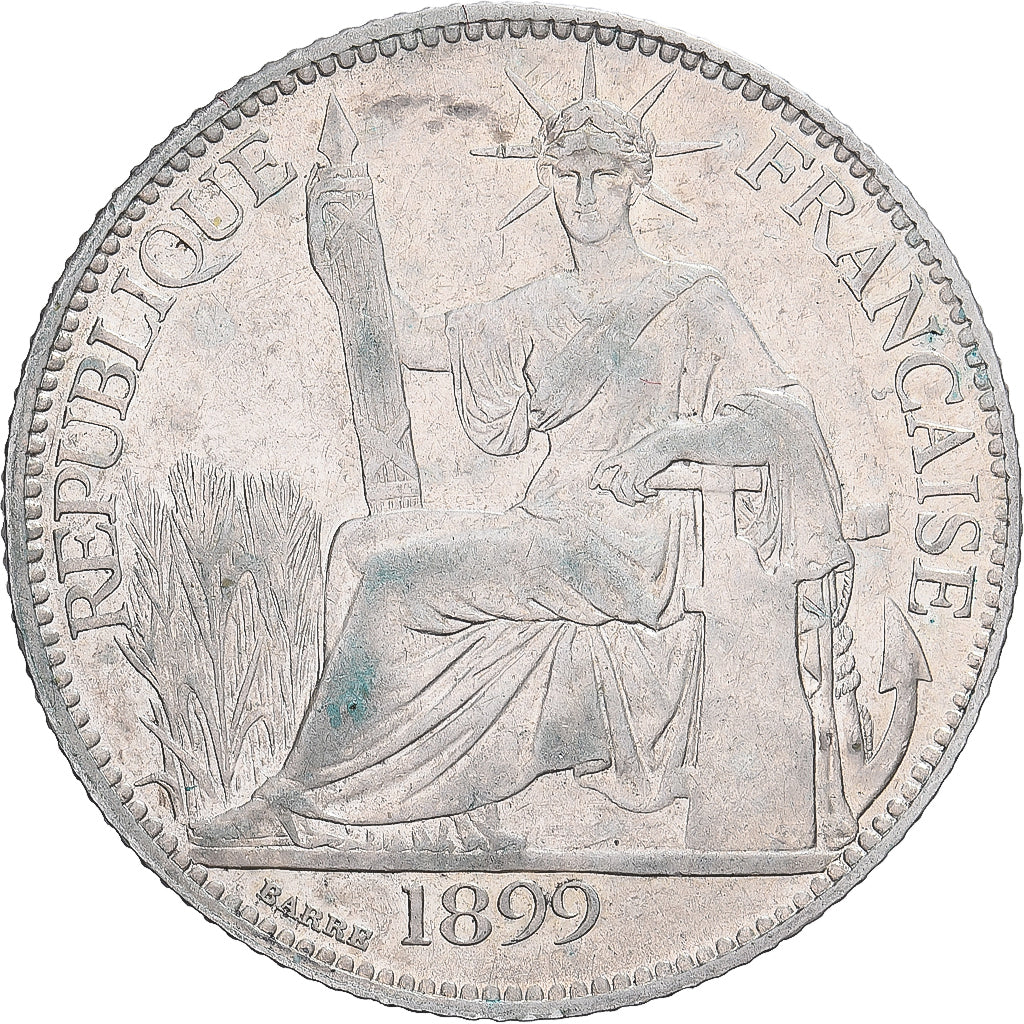 Francuskie Indochiny, 20 Centièmes, 1899, Paris, Srebro, EF(40-45), KM:10
