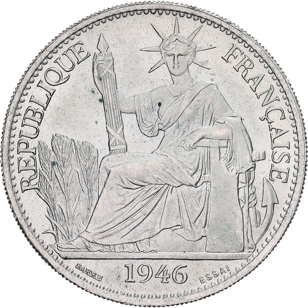 Indochine française, 50 Centièmes, 1946, Paris, Essai, Nickel-Bronze, SPL