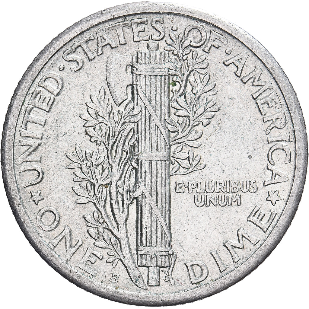 États-Unis, Mercury Dime, 1917, San Francisco, Argent, SUP, KM:140