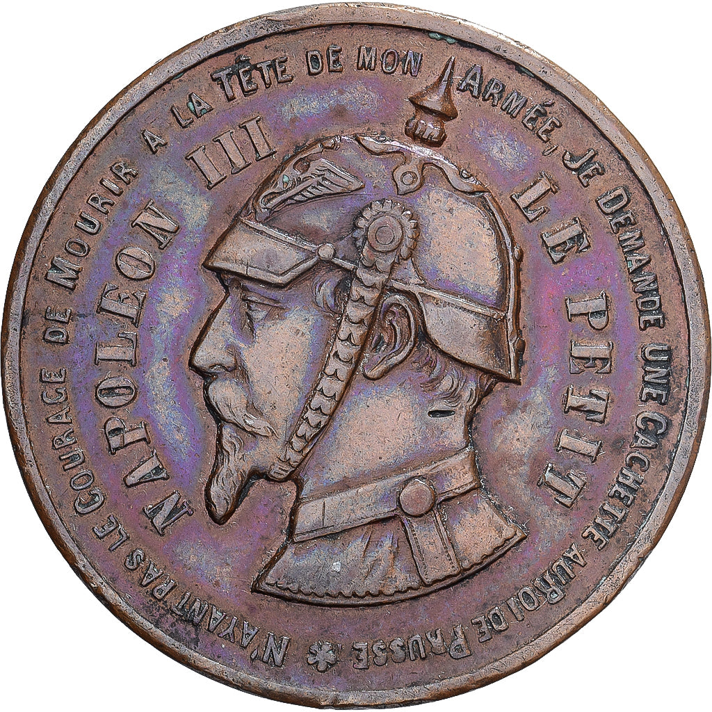 France, Jeton Satirique, Napoléon III, 1870, Bronze, SUP