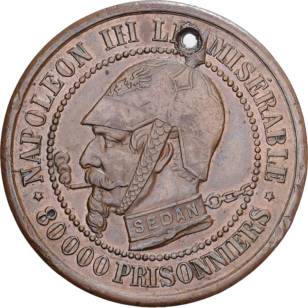 France, Jeton Satirique, Napoléon III, 1870, Cuivre, SUP