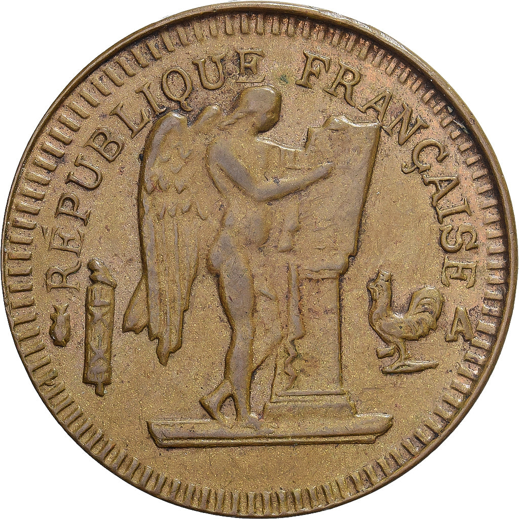 France, Token, 20 Francs Génie, Brass covered cardboard, AU(55-58)