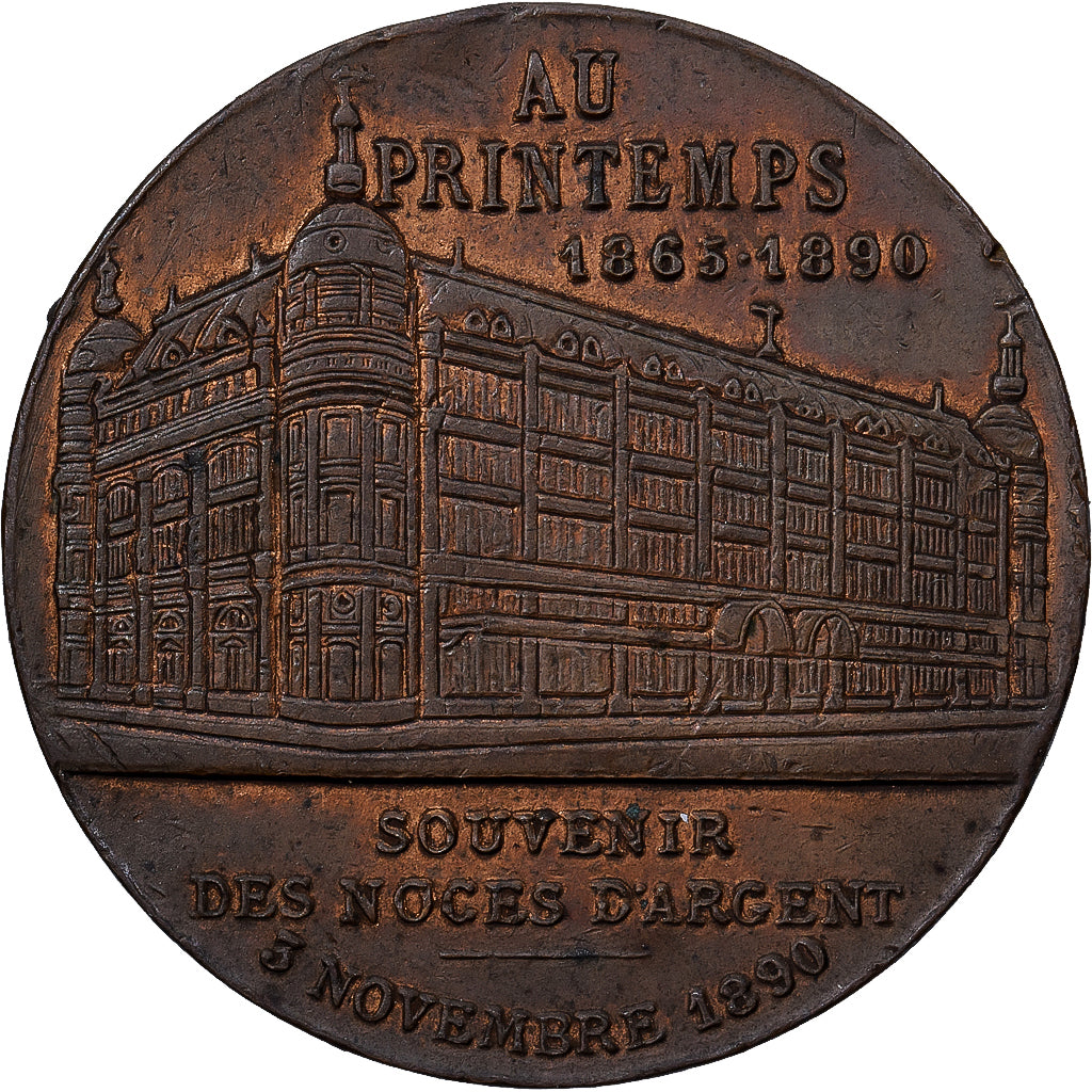 Francia, medaglia, Au Printemps, Jules Jaluzot, Paris, 1890, Tasset, BB+, Rame