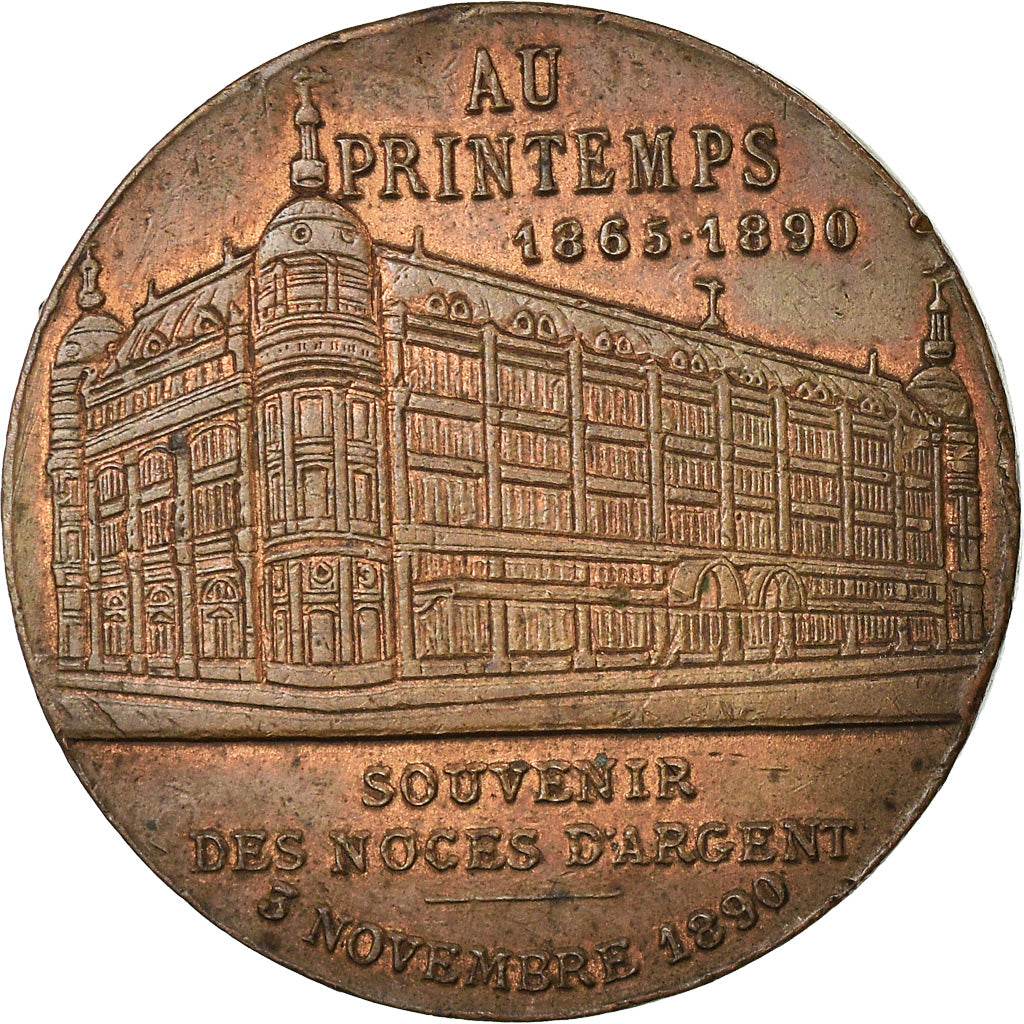France, Medal, Au Printemps, Jules Jaluzot, Paris, 1890, Tasset, AU(50-53)