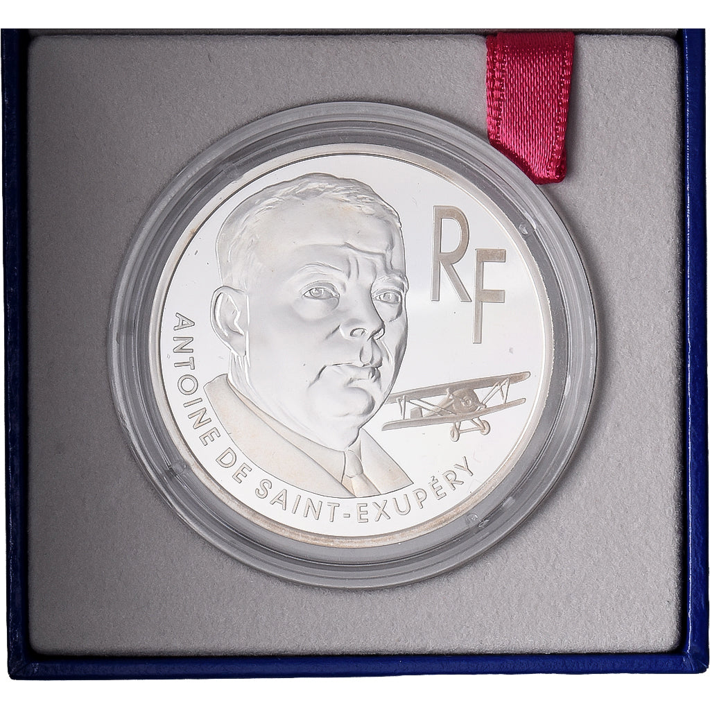 France, 10 Francs, Antoine de Saint-Exupéry, 2000, MDP, BE, Colorisé, Argent
