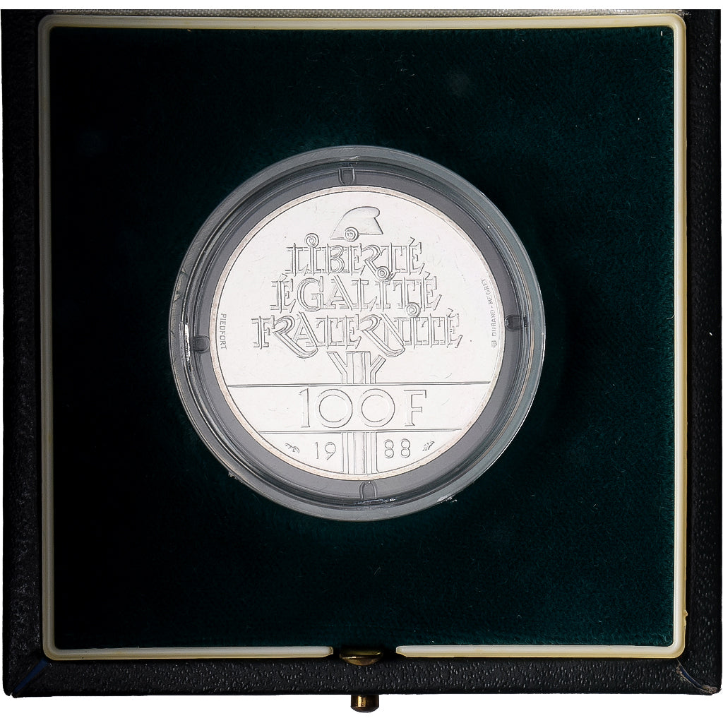 France, 100 Francs, Fraternité, 1988, MDP, Piéfort, BU, Argent, FDC, KM:P999