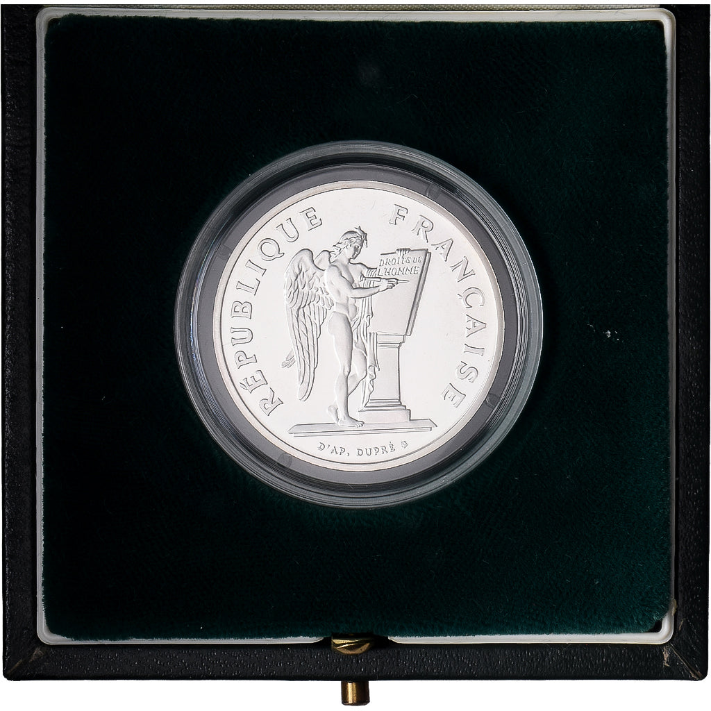 Frankrijk, 100 Francs, Droits de l'Homme, 1989, MDP, Piéfort, BU, Zilver, FDC