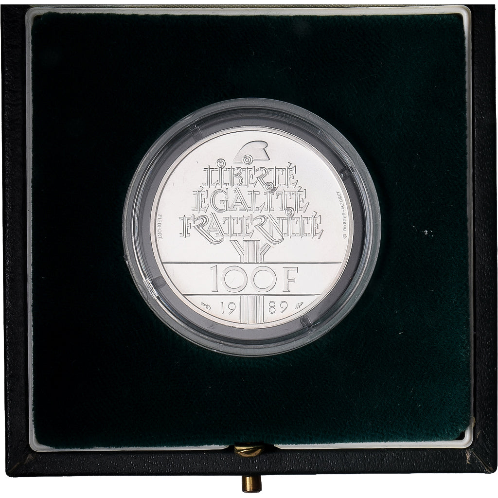 Frankrijk, 100 Francs, Droits de l'Homme, 1989, MDP, Piéfort, BU, Zilver, FDC