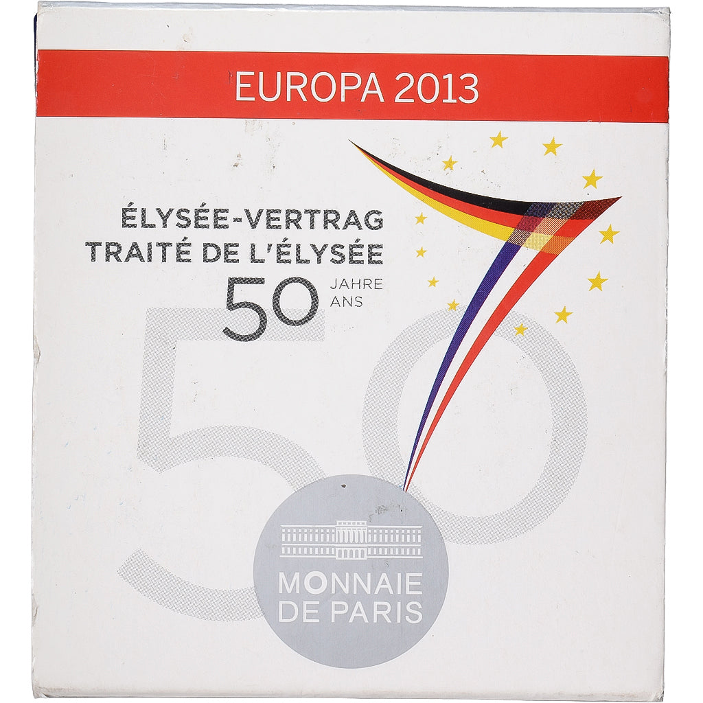 Francja, 10 Euro, Élysée Treaty, Proof, 2013, MDP, Srebro, MS(65-70), KM:2091