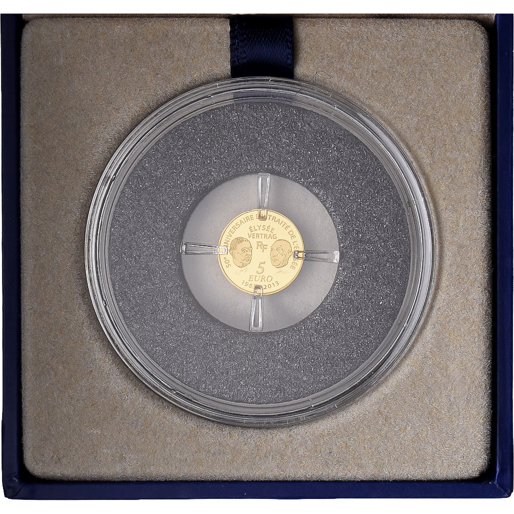 Francia, 5 Euro, Élysée Treaty, Prueba, 2013, MDP, Oro, FDC, KM:2092