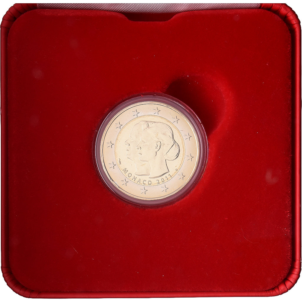 Mónaco, Albert II, 2 Euro, Royal Wedding, BU, 2011, MDP, Bimetálico, FDC
