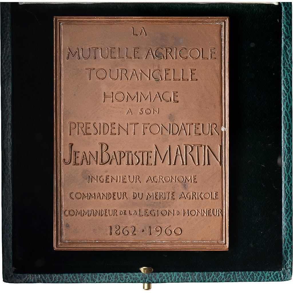 Frankrijk, Plaque, Jean-Baptiste Martin, Mutuelle agricole, Bronzen, PR
