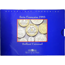 France, Coffret 1 c. à 20 frs., 1993, MDP, BU, MS(65-70)