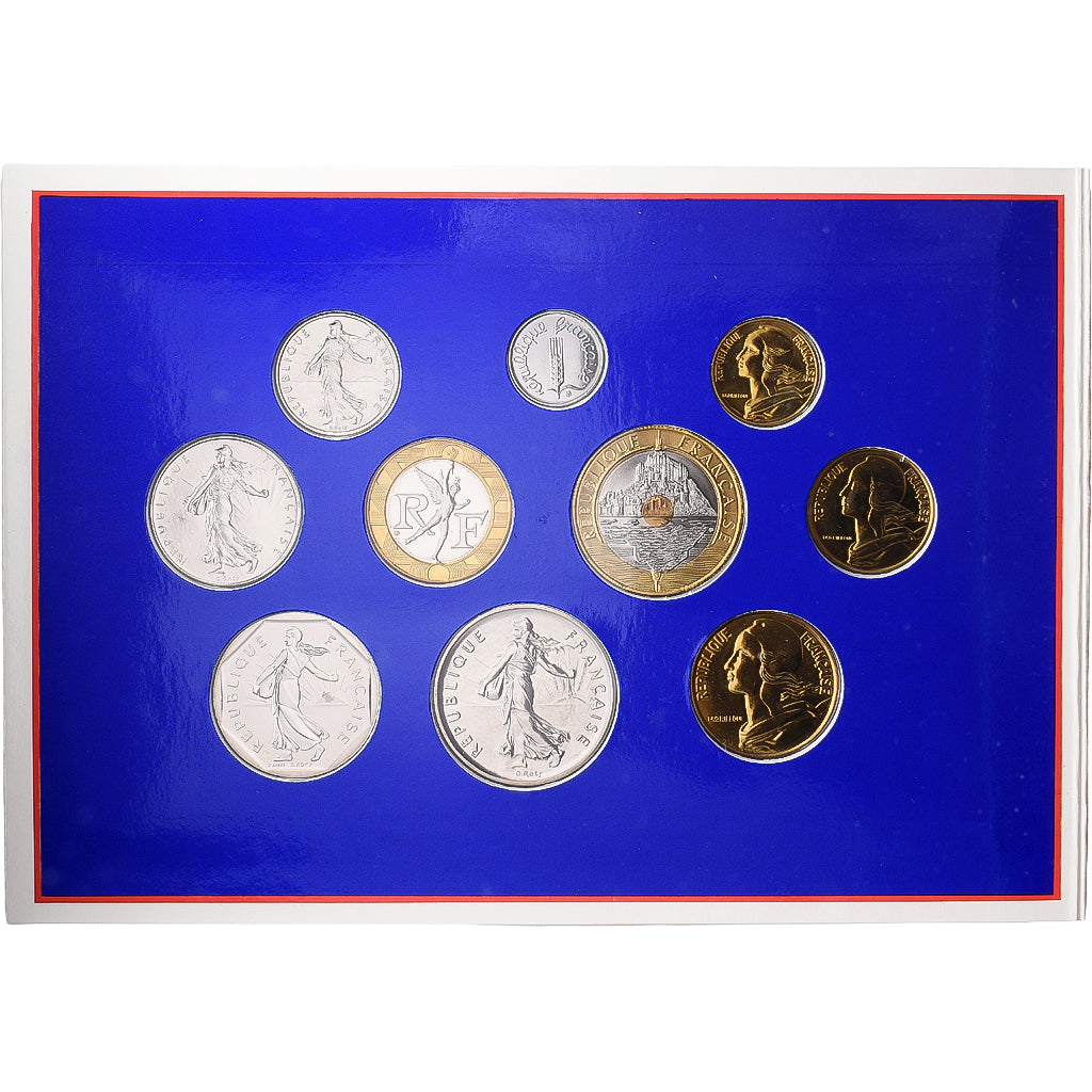França, Coffret 1 c. à 20 frs., 1993, MDP, BU, N/D, MS(65-70)