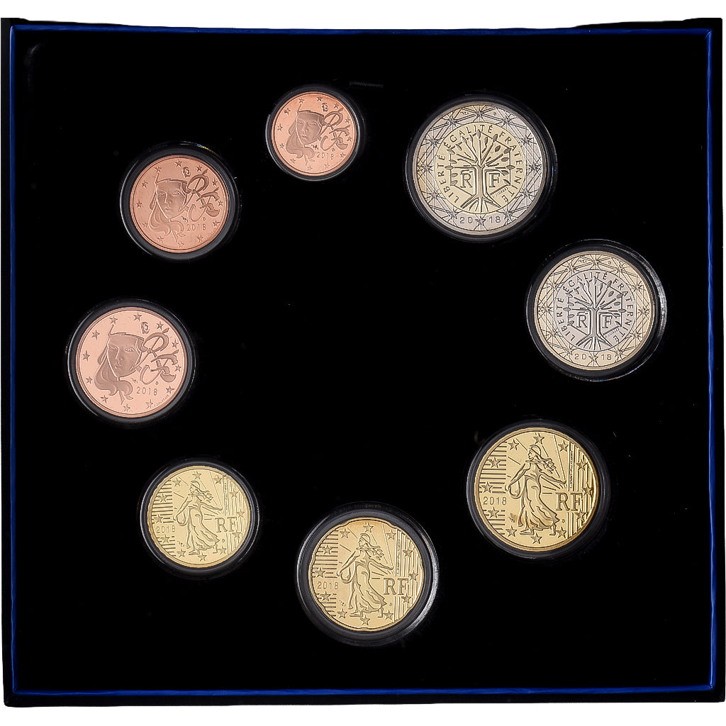 Frankreich, Coffret 1c. à 2€, PP, 2018, MDP, Bi-Metallic, STGL