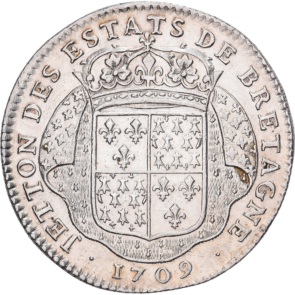 France, Jeton, Louis XIV, États de Bretagne, Saint-Brieuc, 1709, Argent, SPL