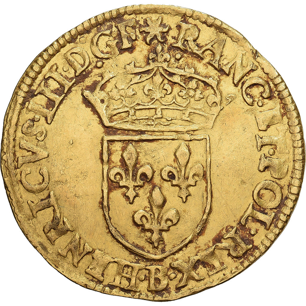 Frankrijk, Henri III, Écu d'or au soleil, 1578, Rouen, Goud, ZF+, Gadoury:504