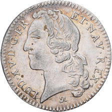 Francja, Louis XV, 1/5 Ecu, 1742, Rouen, Srebro, AU(50-53), Gadoury:299