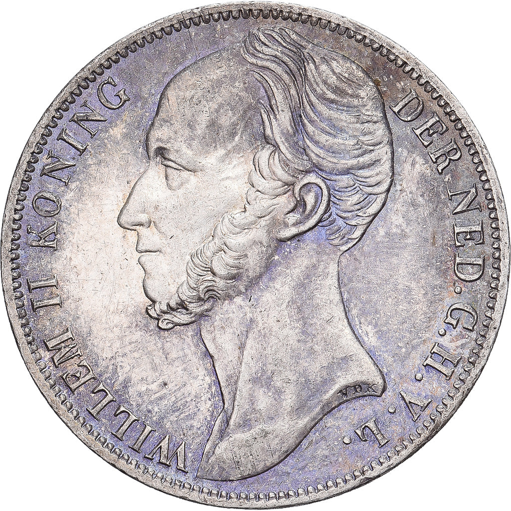 Netherlands, William II, 1 Gulden, 1847, Utrecht, Silver, AU(55-58), KM:66
