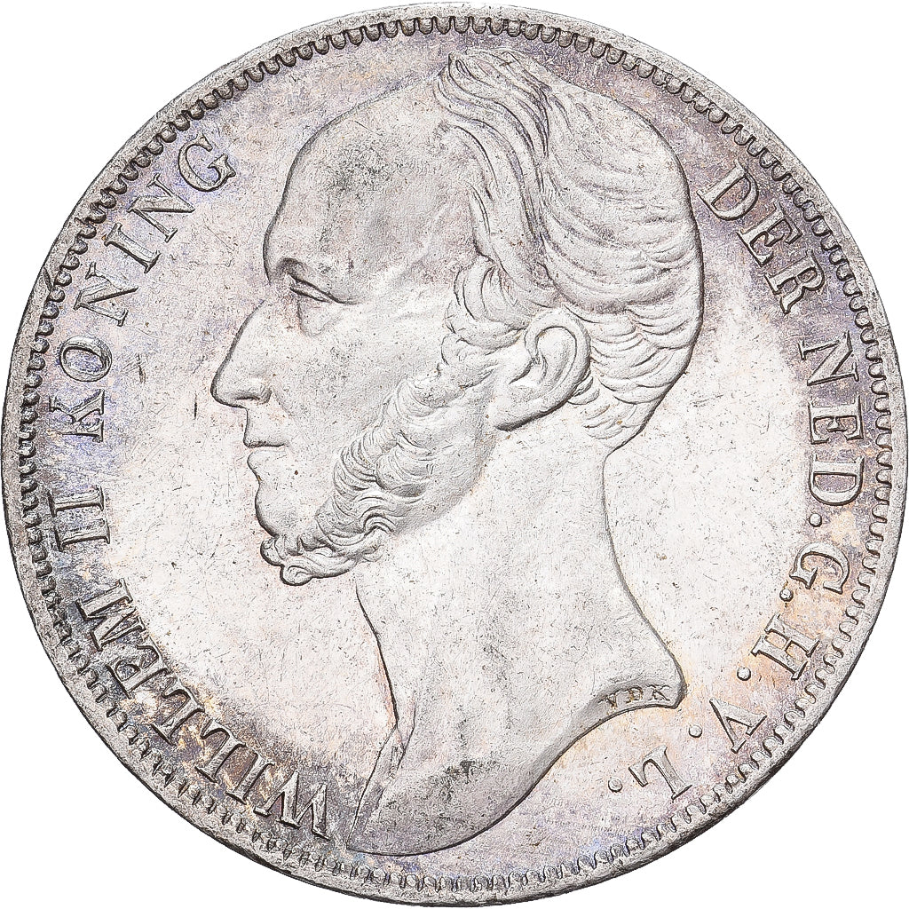 Netherlands, William II, 1 Gulden, 1847, Utrecht, Silver, AU(55-58), KM:66