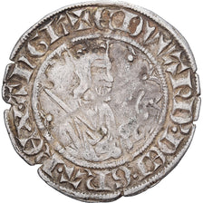 France, Edward III, 1/2 Gros, 1361-1362, Silver, VF(30-35), Spink:8078