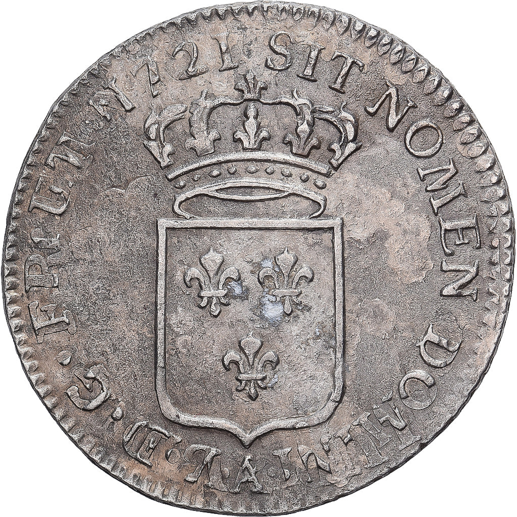 Francia, Louis XV, 1/3 Ecu, 1721, Paris, reformed, Plata, MBC, Gadoury:306