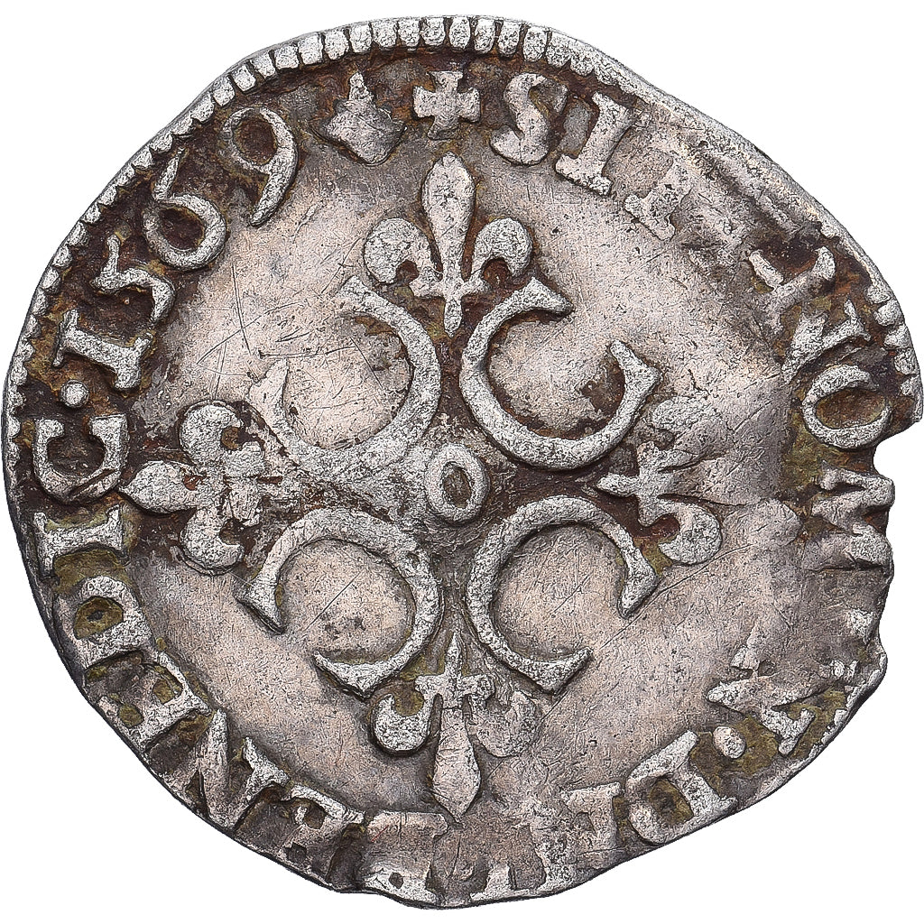 França, Charles IX, Sol Parisis, 1569, Riom, Rara, Lingote, VF(20-25)