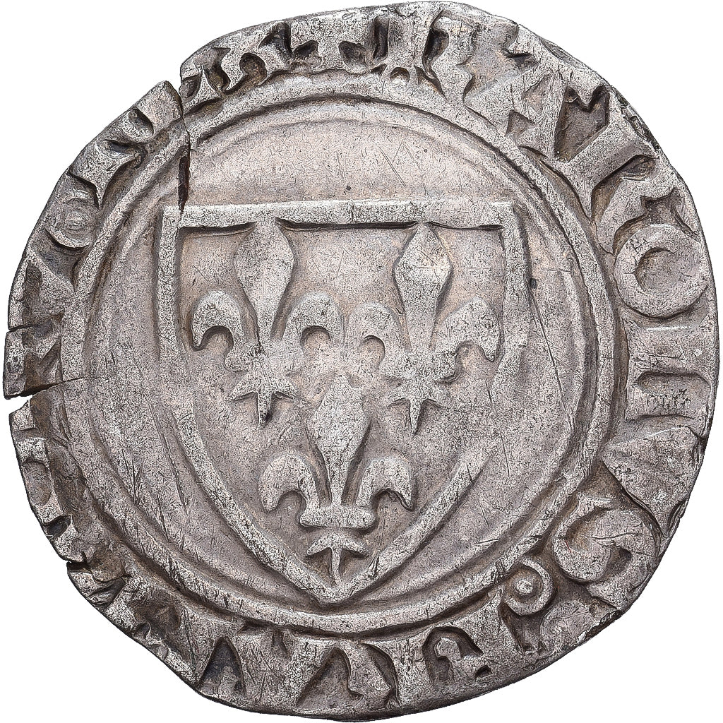 Francia, Charles VI, Blanc Guénar, 1389-1422, Cremieu, Argento, BB