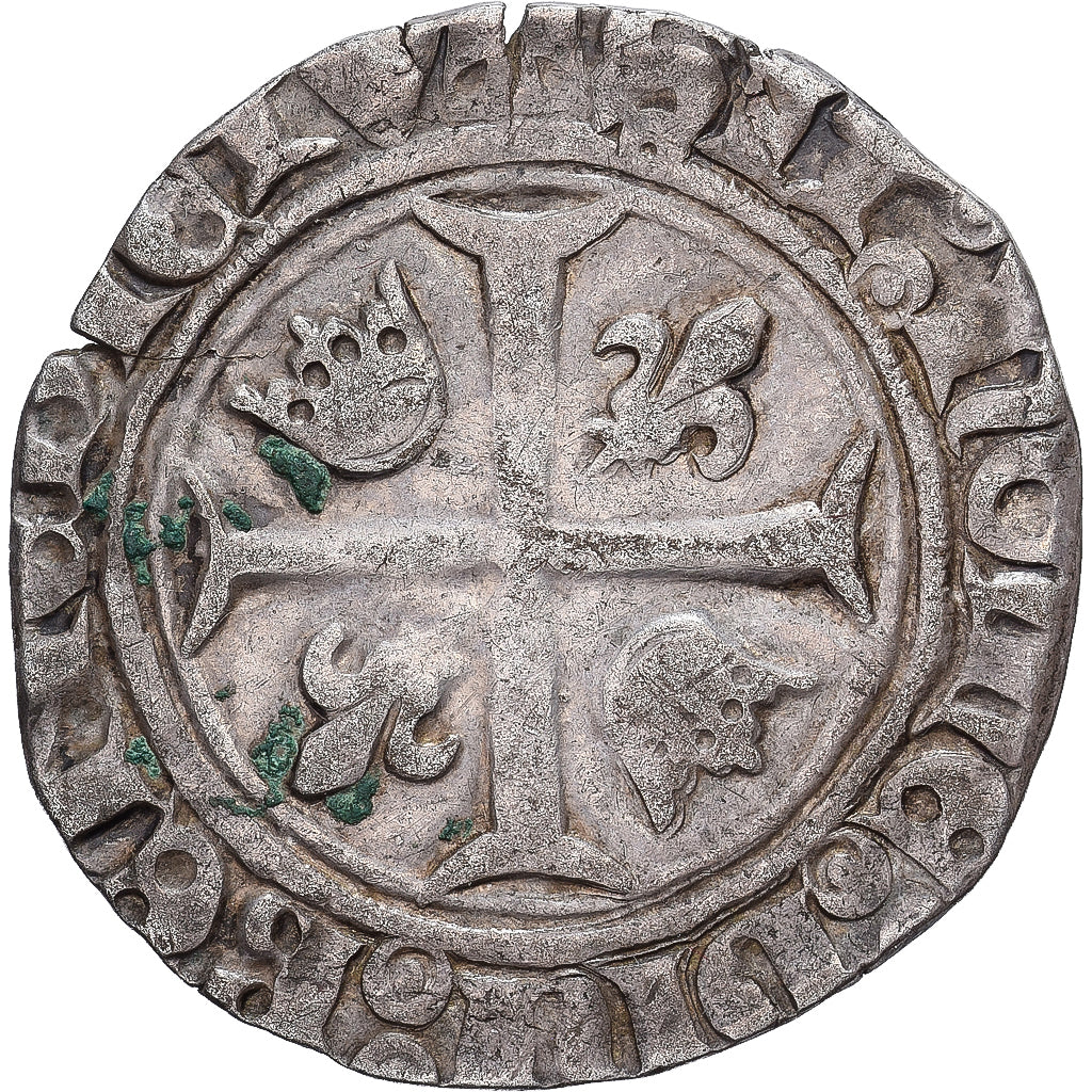 Francia, Charles VI, Blanc Guénar, 1389-1422, Cremieu, Argento, BB