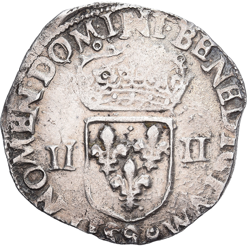 Frankrijk, Henri III, 1/4 Ecu croix de face, 1589, Rennes, Zilver, FR+