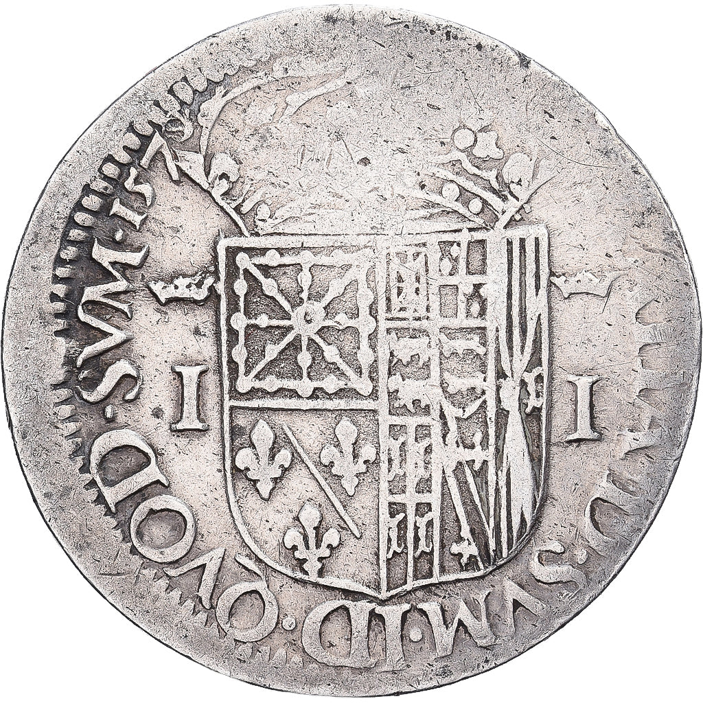 Kingdom of Navarre, Jeanne d'Albret, Teston, 1570, Pau, Silver, VF(30-35)