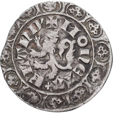 County of Flanders, Louis I de Crécy, Gros au lion, 1345-1346, Gent, Plata, BC+