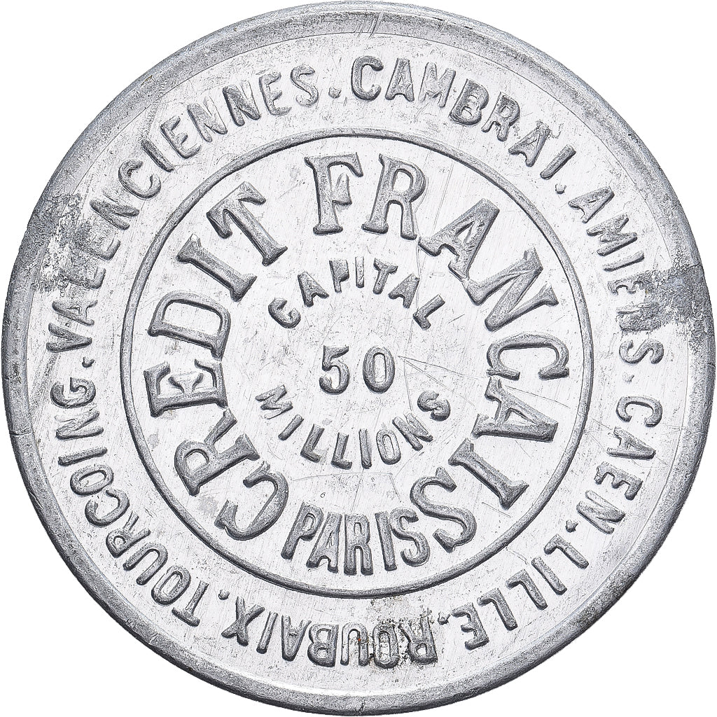 France, Crédit Français, Paris, timbre-monnaie 10 centimes, 1920, EF(40-45)