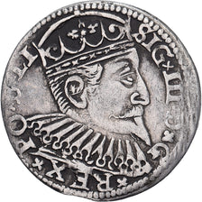 Duchy of Livonia, Sigismund III, 3 Grossus, 1600, Riga, Plata, BC+