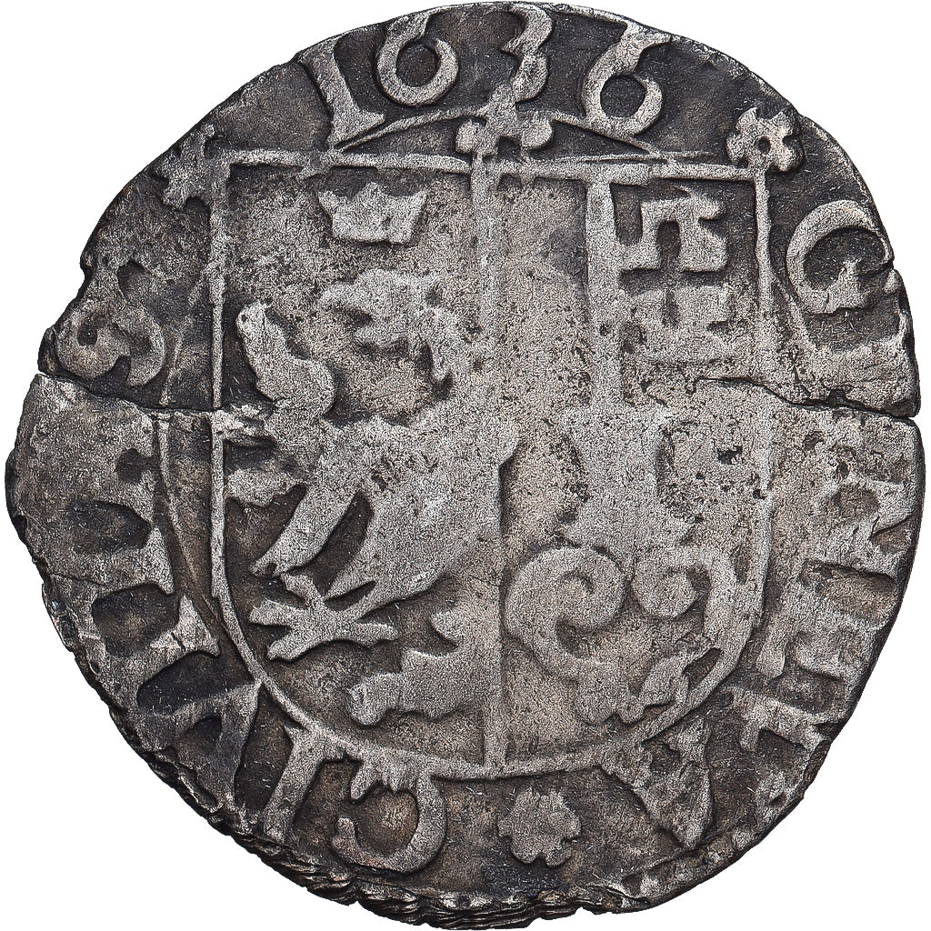 Canton of Geneva, 3 Sols, 1636, Geneva, Zilver, FR, KM:23