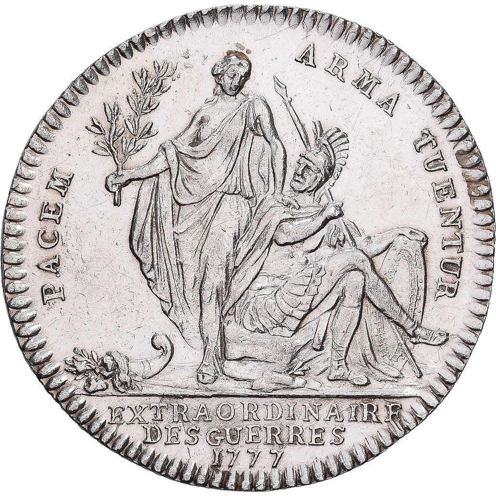 Francia, ficha, Louis XVI, Extraordinaire des Guerres, 1777, Argento, SPL-