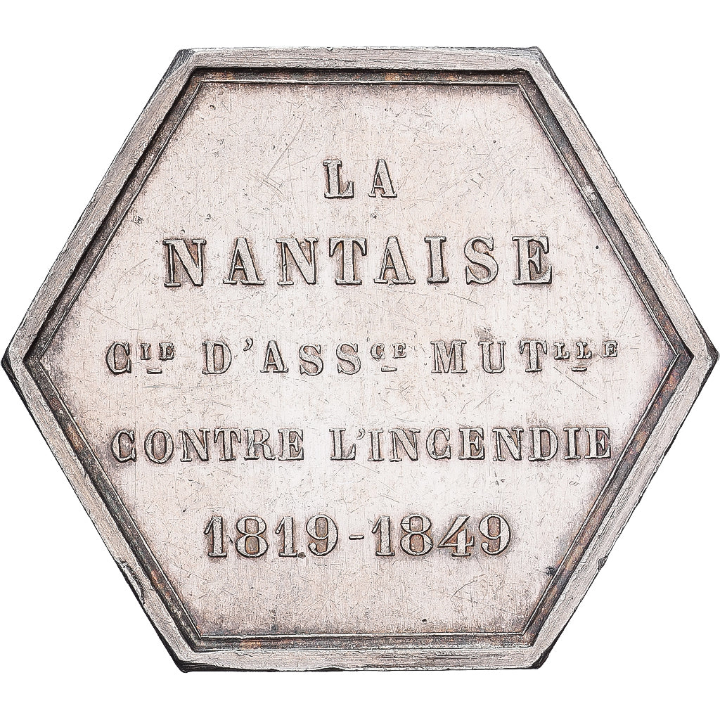 France, Token, Assurances mutuelles contre l’incendie de Nantes, 1849, Silver