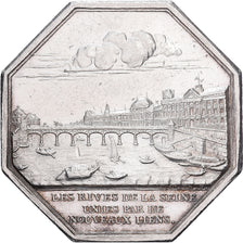 Francia, zeton, Les trois ponts en fer sur la Seine, 1800, Plata, EBC