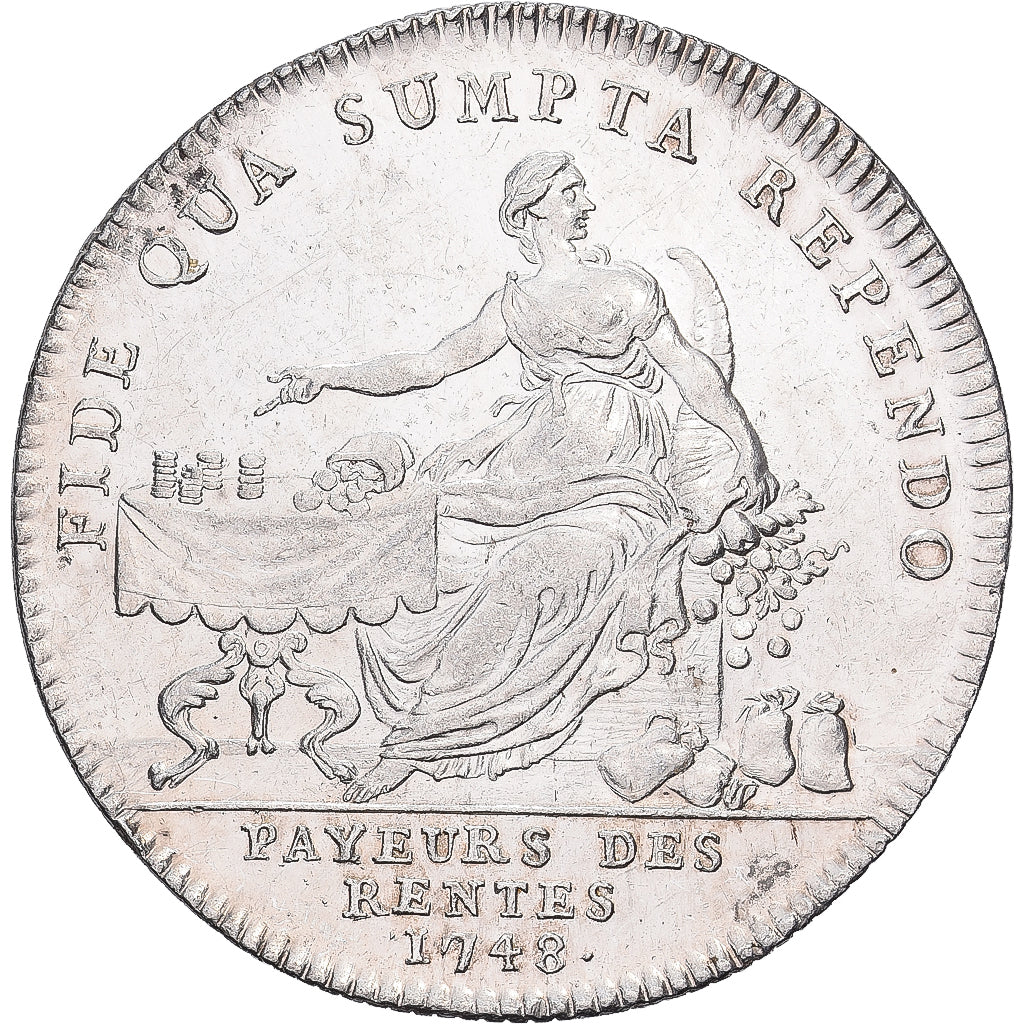 Francja, Token, Ludwik XV, Les payeurs des rentes, 1748, Srebro, Duvivier