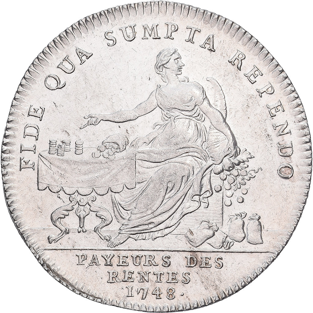 Frankreich, betaalpenning, Louis XV, Les payeurs des rentes, 1748, Silber