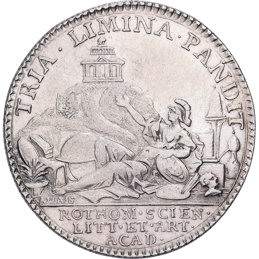 Francia, zeton, Louis XV, Académie royale de Rouen, Plata, MBC, Feuardent:6121