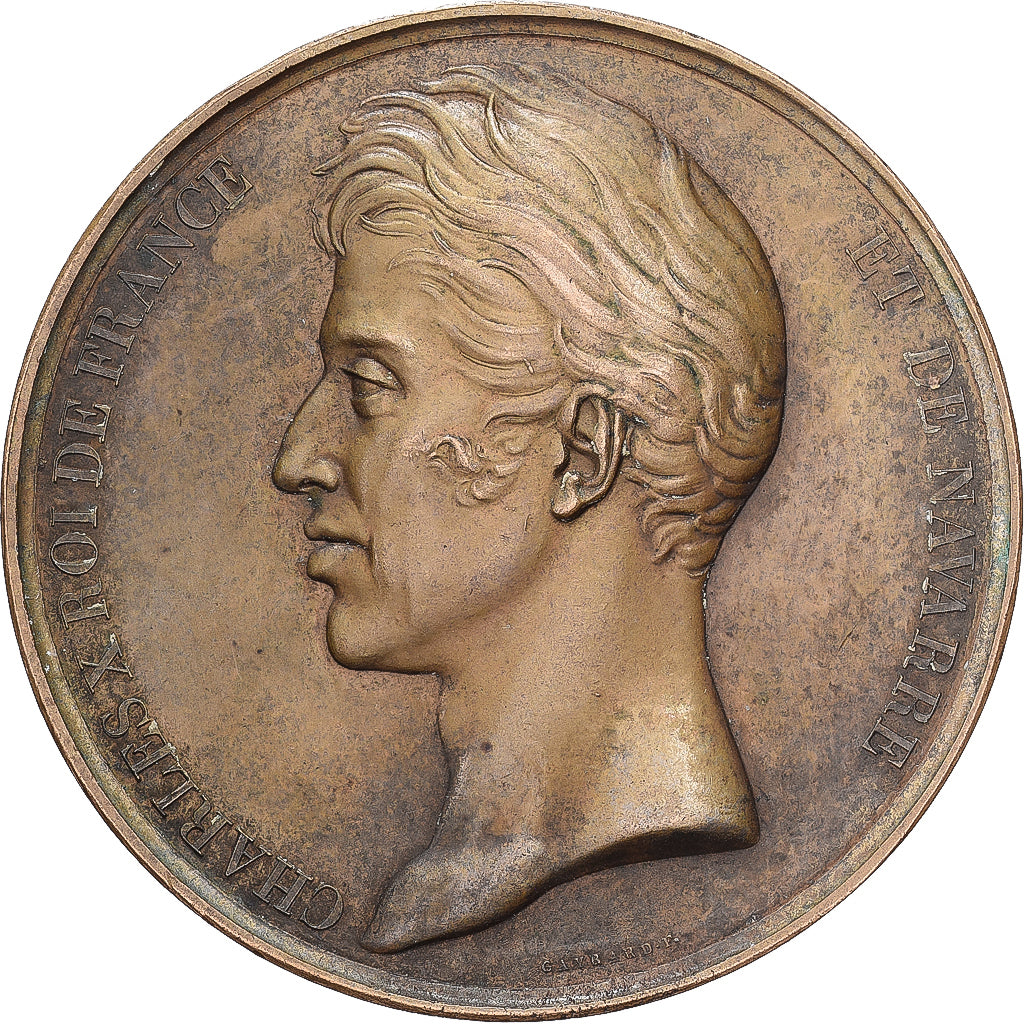 Frankreich, Medaille, Charles X, Reconstruction de la Salle des Séances