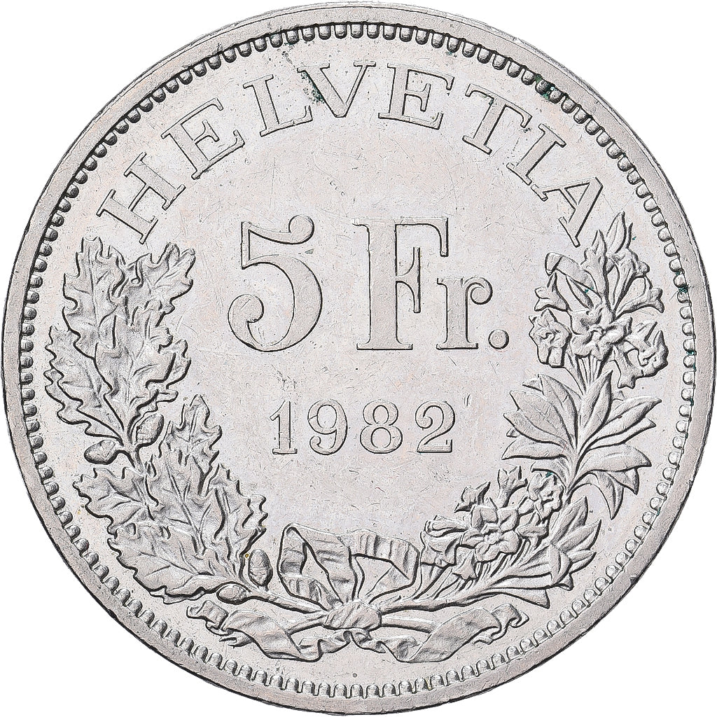 Suiza, 5 Francs, Train de Gotthard, 1982, Berne, Cobre - níquel, EBC+, KM:61