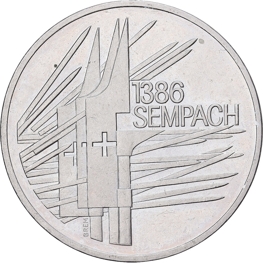 Suiza, 5 Francs, Sempach, 1986, Berne, Cobre - níquel, EBC+, KM:65